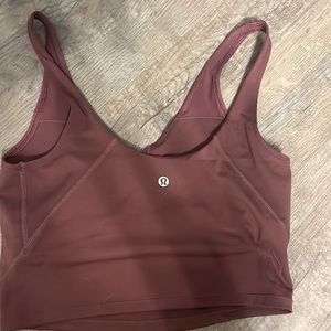 Maroon workout top- stretch fabric size 8